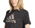 Adidas Women's Animal Graphic Tee / T-Shirt / Tshirt - Black