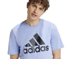 Adidas Men's Essentials Single Jersey Big Logo Tee / T-Shirt / Tshirt - Blue Spark/Black