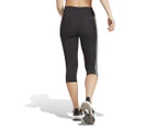 Adidas Women's Train Essentials 3-Stripes High-Waisted 3/4 Leggings - Black