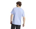 Adidas Men's Essentials Single Jersey Big Logo Tee / T-Shirt / Tshirt - Blue Spark/Black