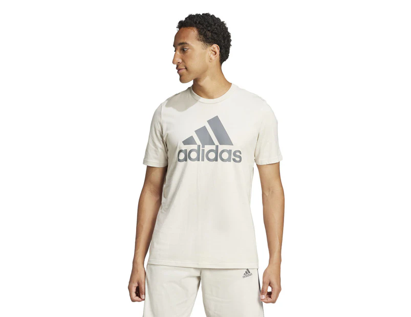 Adidas Men's Essentials Single Jersey Big Logo Tee / T-Shirt / Tshirt - Alumina/Grey Four