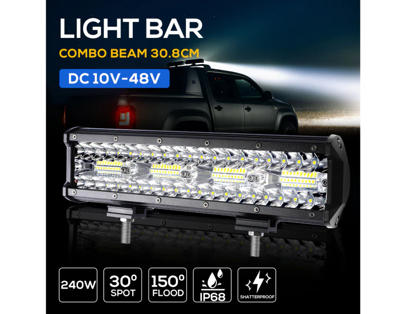 12V LED Work Light Bar 30.8cm Strip Driving Lamp Flood Spot Combo Car Offroad