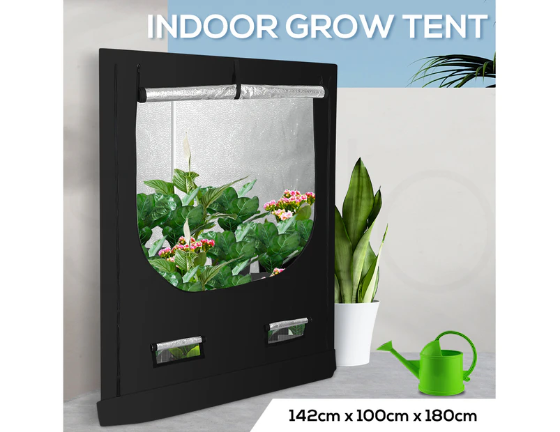 Grow Tent Indoor System Hydroponics Room 600D Oxford Plant Aluminium 100x142x180