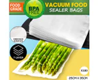 100x Food Vacuum Sealer Rolls Storage Bags Saver Seal Commercial Heat 25x35cm