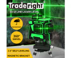 Traderight Laser Level Green Light Self Leveling 360° Rotary 3D 12 Line Measure