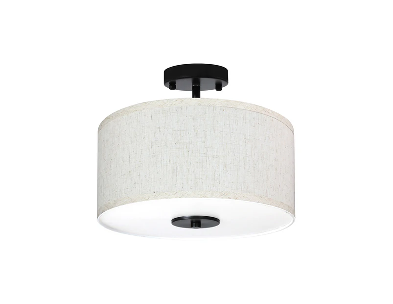 Emitto Led Ceiling Light Modern Bedroom Pendant Lights Linen Shade Flush