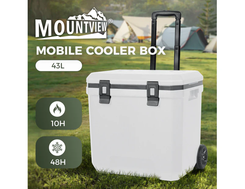 Mountview Cooler Ice Box 27L/43L Portable Chest Trolly For Camping BBQ Picnic