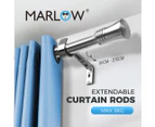 Marlow Satin Nickel Curtain Rod Steel Quiet Rail Pole Pommel Set Adjustable