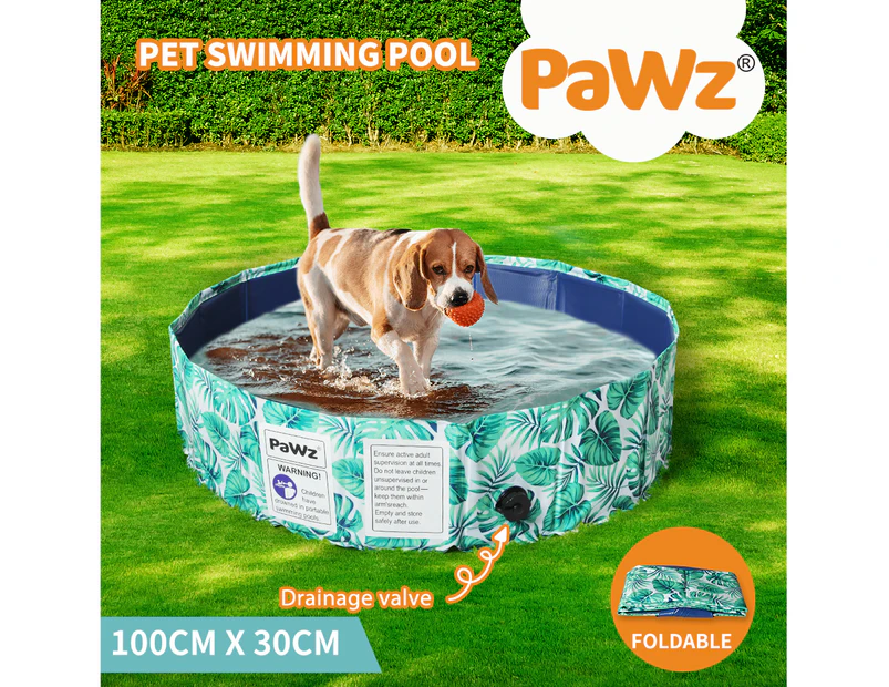 Pawz 100cm Pet Dog Swimming Pool Cat Portable BathTub Kid Shower Washing Folding