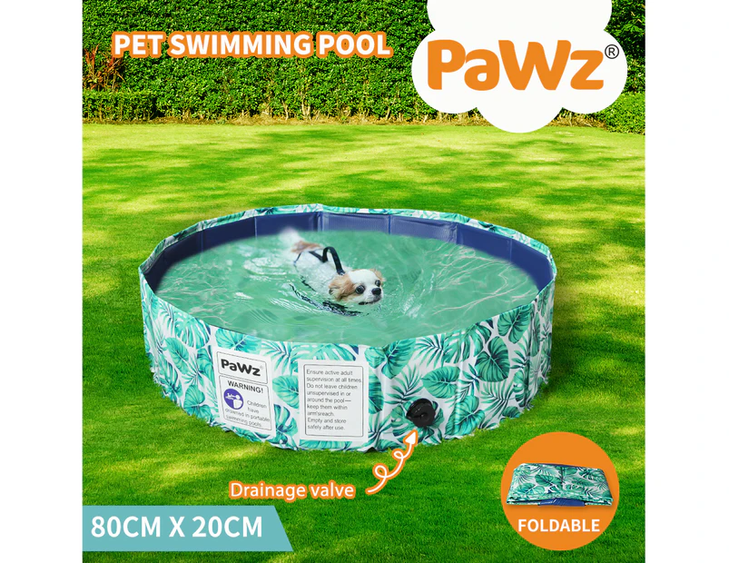 Pawz 80cm Pet Dog Swimming Pool Cat Portable BathTub Kid Shower Washing Folding