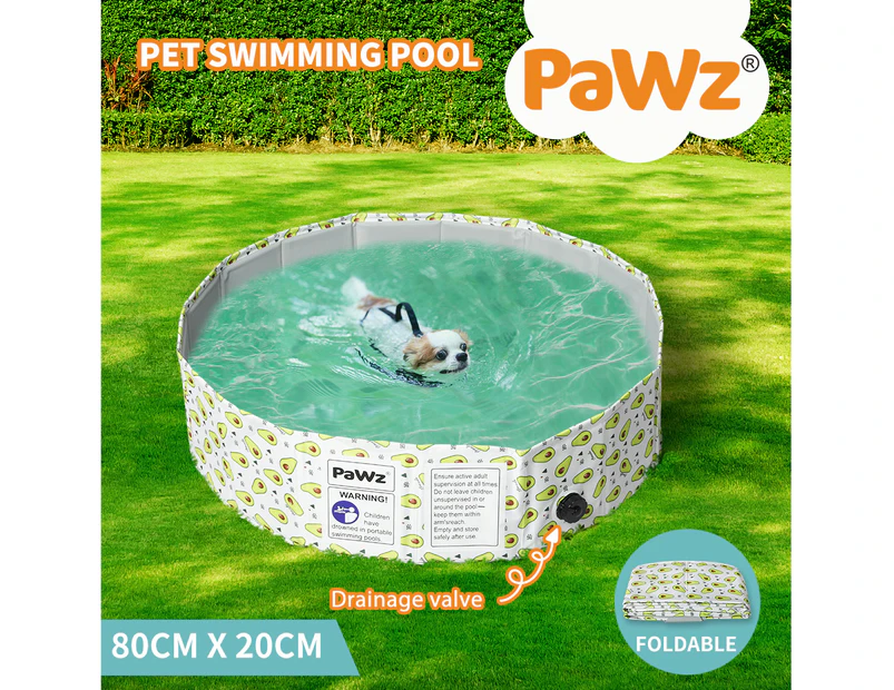 Pawz 80cm Pet Dog Swimming Pool Cat Portable BathTub Kid Shower Washing Folding