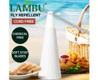 Lambu Fly Repellent Fan Free Entertaining Chemical Indoor Outdoor Home White