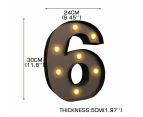 LED Metal Number Lights Free Standing Hanging Marquee Event Party D?cor Number 6