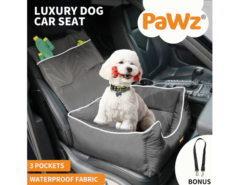 Pawz Dog Car Booster Seat Belt Pet Backrest Safe Protector Waterproof Travel Bed