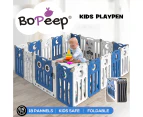 Bopeep Kids Baby Playpen Foldable Child Safety Gate Toddler Fence 18 Panels Blue