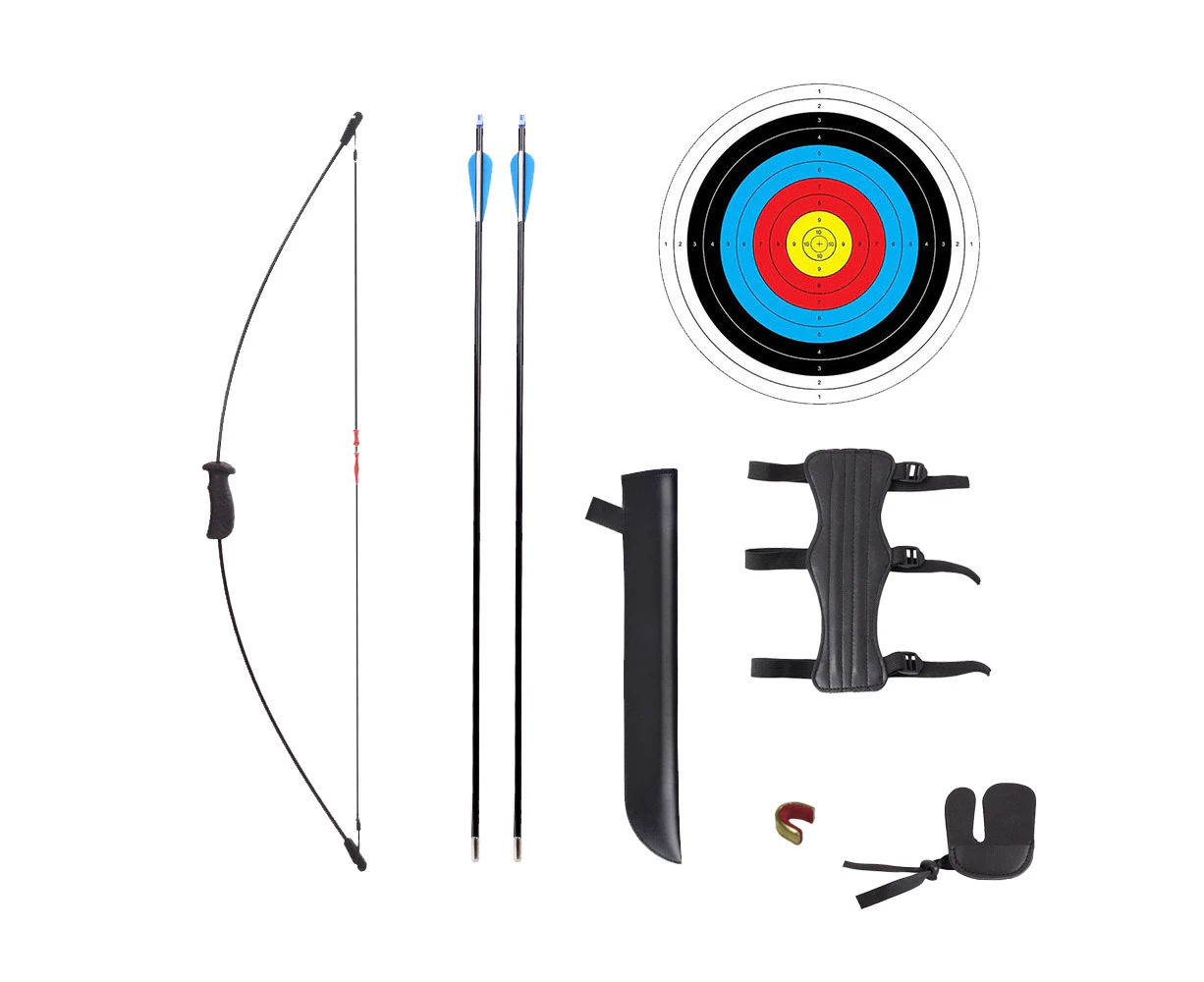 Kids Junior Bow and Arrow Recurve Archery Set Target 15LB