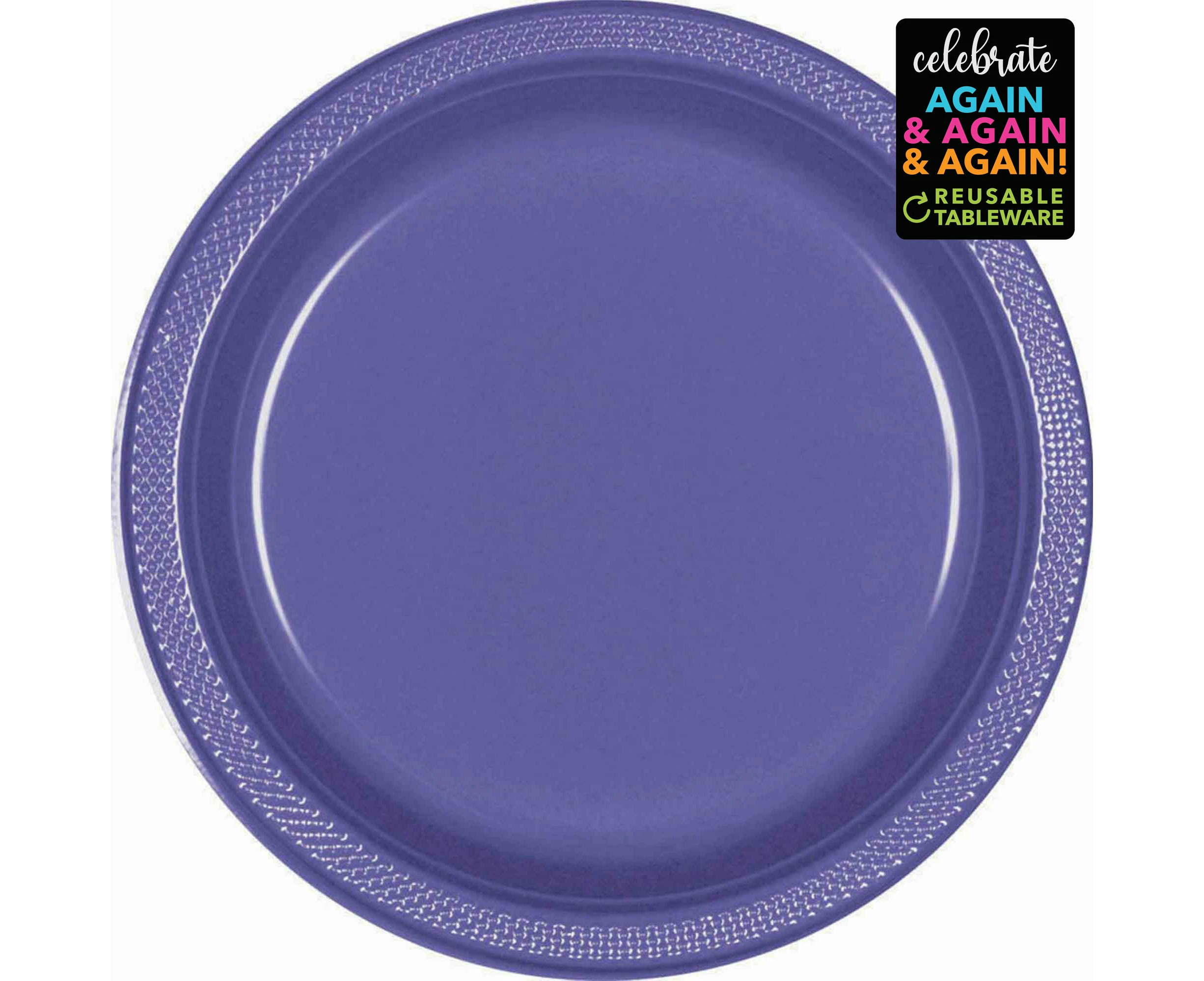 Premium Plastic Plates 23cm 20 Pack - New Purple Pack of 20