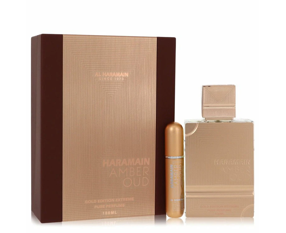 Al Haramain Amber Oud Gold Edition Extreme by Al Haramain Gift Set 3.4 oz 3.4 Pure Perfume Spray + 0.34 oz Refillable Spray for Women