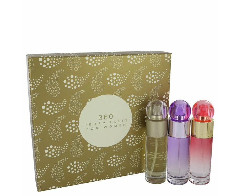 Perry ellis 360 Gift Set - 1 oz Perry Ellis 360 EDT Spray + 1 oz Perry Ellis 360 Coral EDP Spray + 1 oz Perry Ellis 360 Purple EDP Spray for Women