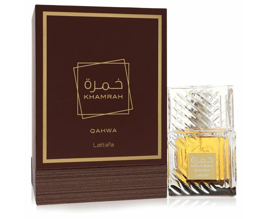 Lattafa Khamrah Qahwa by Lattafa Eau De Parfum Spray (Unisex) 3.4 oz for Men