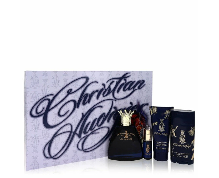 Christian Audigier by Christian Audigier Gift Set - 3.4 oz Eau De Toilette Spray + .25 oz MIN EDT + 3 oz Body Wash + 2.75 Deodorant Stick for Men