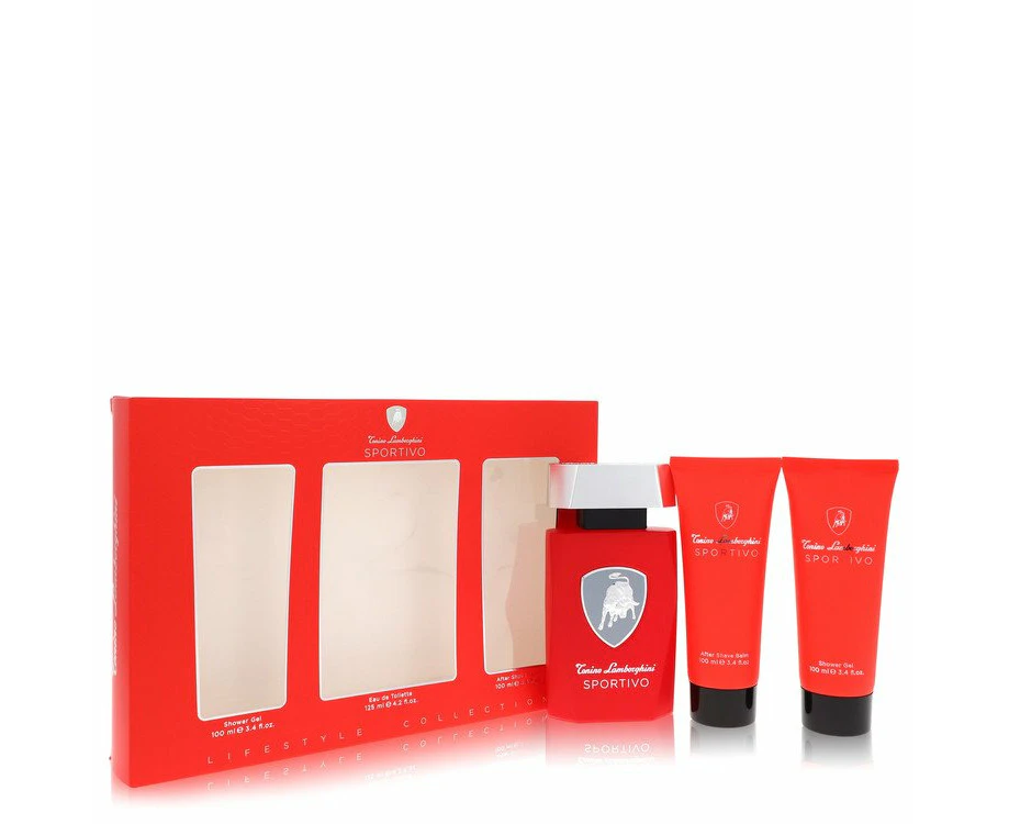 Lamborghini Sportivo by Tonino Lamborghini Gift Set - 4.2 oz Eau De Toilette Spray + 3.4 oz Shower Gel + 3.4 oz After Shave Balm for Men