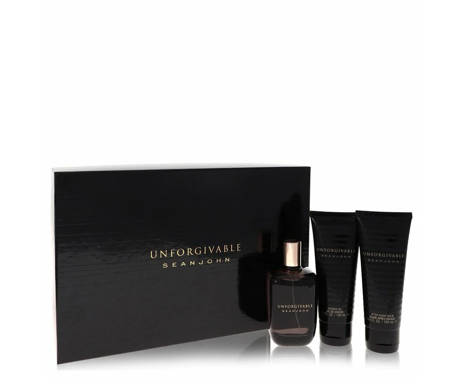 Unforgivable by Sean John Gift Set - 4.2 oz Eau De Toilette Spray + 3.4 oz Shower Gel + 3.4 oz After Shave Balm for Men