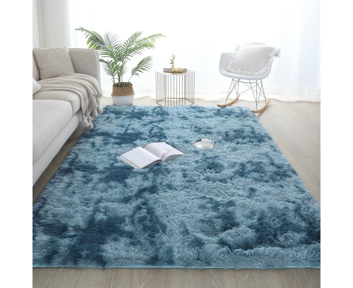 Rectangle Rug Plush Fuzzy Carpet for Girls Kids Boys, Non-Slip and Washable Rug for Nursery Classroom, Home Decor Rug Dark Blue 40*60cm