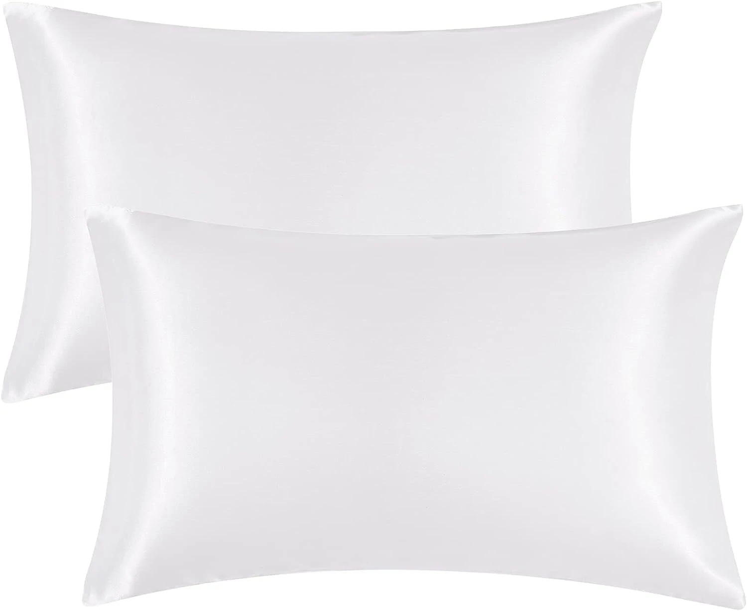 Satin Pillowcase for Hair and Skin Silk Pillowcases 2 Pack, Luxury Satin Pillowcases, Satin Pillow Case Cover, Queen Silk Pillowcase white 51*76cm