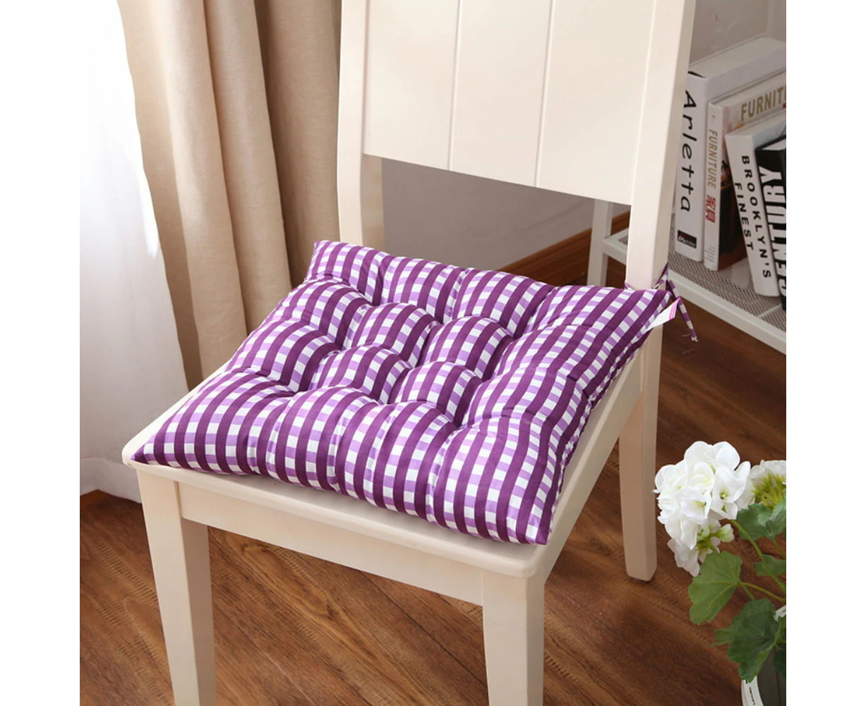 Chair Cushion Buffalo Check Chair Pad for Indoor/Dining/Kitchen Chairs Seat Cushion with Ties Tufted Chair Cushion Pad purple 16x16