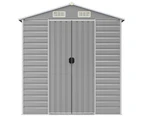 Nnevl Garden Shed Light Grey 191x470x198 Cm Galvanised Steel