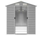 Nnevl Garden Shed Light Grey 191x470x198 Cm Galvanised Steel