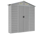 Nnevl Garden Shed Light Grey 191x470x198 Cm Galvanised Steel