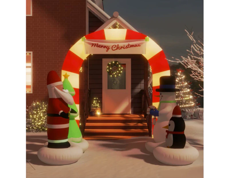 Nnevl Christmas Inflatable Santa & Snowman Arch Gate Led 260 Cm