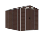 Nnevl Garden Shed Brown 191x300x198 Cm Galvanised Steel