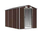 Nnevl Garden Shed Brown 191x300x198 Cm Galvanised Steel