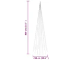 Nnevl Christmas Tree On Flagpole Warm White 1134 Leds 800 Cm