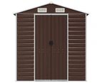 Nnevl Garden Shed Brown 191x300x198 Cm Galvanised Steel