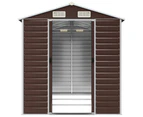 Nnevl Garden Shed Brown 191x300x198 Cm Galvanised Steel