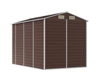 Nnevl Garden Shed Brown 191x300x198 Cm Galvanised Steel