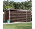 Nnevl Garden Shed Brown 191x385x198 Cm Galvanised Steel