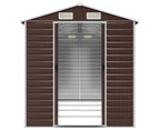 Nnevl Garden Shed Brown 191x385x198 Cm Galvanised Steel