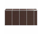 Nnevl Garden Shed Brown 191x385x198 Cm Galvanised Steel