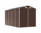 Nnevl Garden Shed Brown 191x385x198 Cm Galvanised Steel