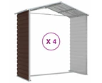 Nnevl Garden Shed Brown 191x385x198 Cm Galvanised Steel