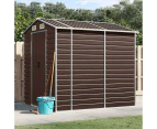 Nnevl Garden Shed Brown 191x215x198 Cm Galvanised Steel