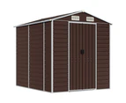 Nnevl Garden Shed Brown 191x215x198 Cm Galvanised Steel