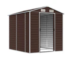 Nnevl Garden Shed Brown 191x215x198 Cm Galvanised Steel