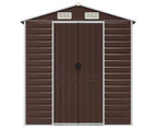 Nnevl Garden Shed Brown 191x215x198 Cm Galvanised Steel