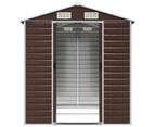 Nnevl Garden Shed Brown 191x215x198 Cm Galvanised Steel